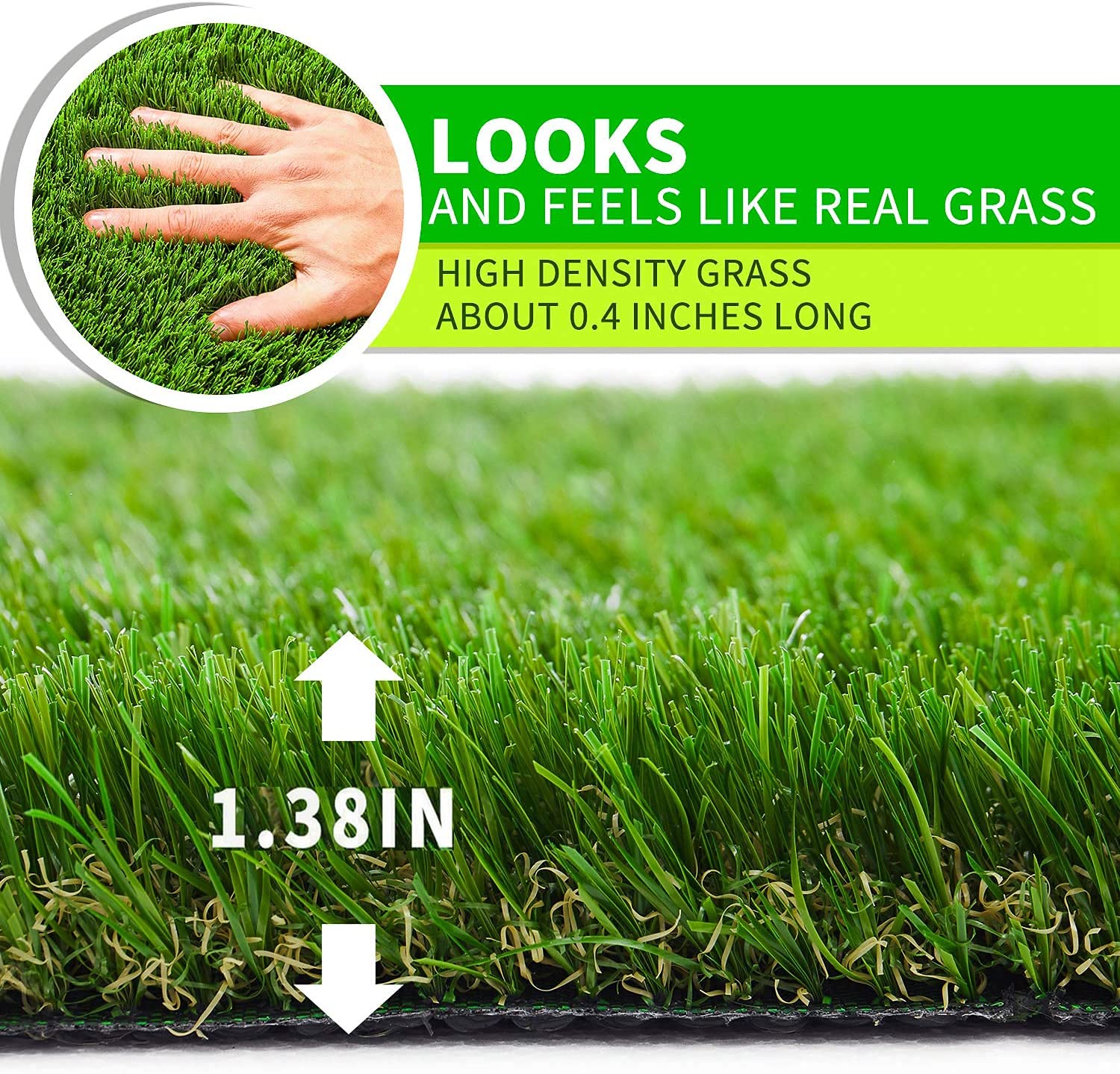 Artificial Grass Mat 35 MM (Green, 45x75 cm )