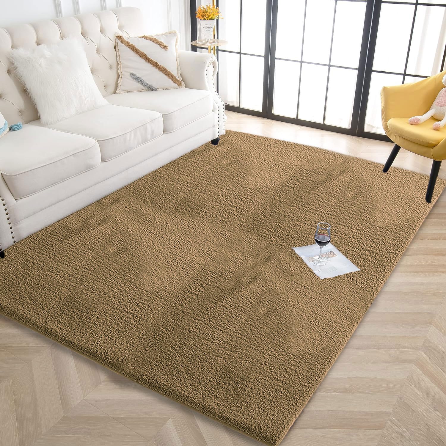 Sensuous Carpet for Bedroom (Anti Gold, 3x5 Feet)