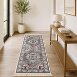Polyester Floor Runner Persian Tribal Pattern Multi Color 150x56cm