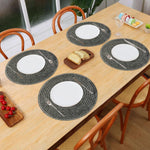 Round Table Placemats for Dining Table Set of 4(Black)