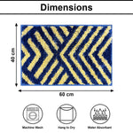 Kyoto Maze Bath Mat Bathroom (40x60 cm, Navy)