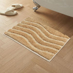 Bath Mat Classic Waves Microfiber 2200 GSM (40x60 cm, Gold)