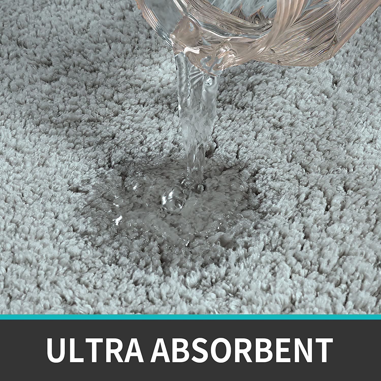 Vegas Microfiber Bath Mat (40x60 cm, Silver) Pack of 2