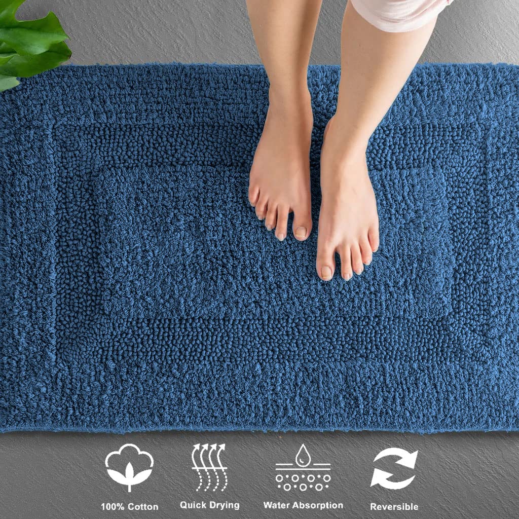Paris Bath Mat Cotton Super Soft (Teal, 40 Cm x 60 Cm)