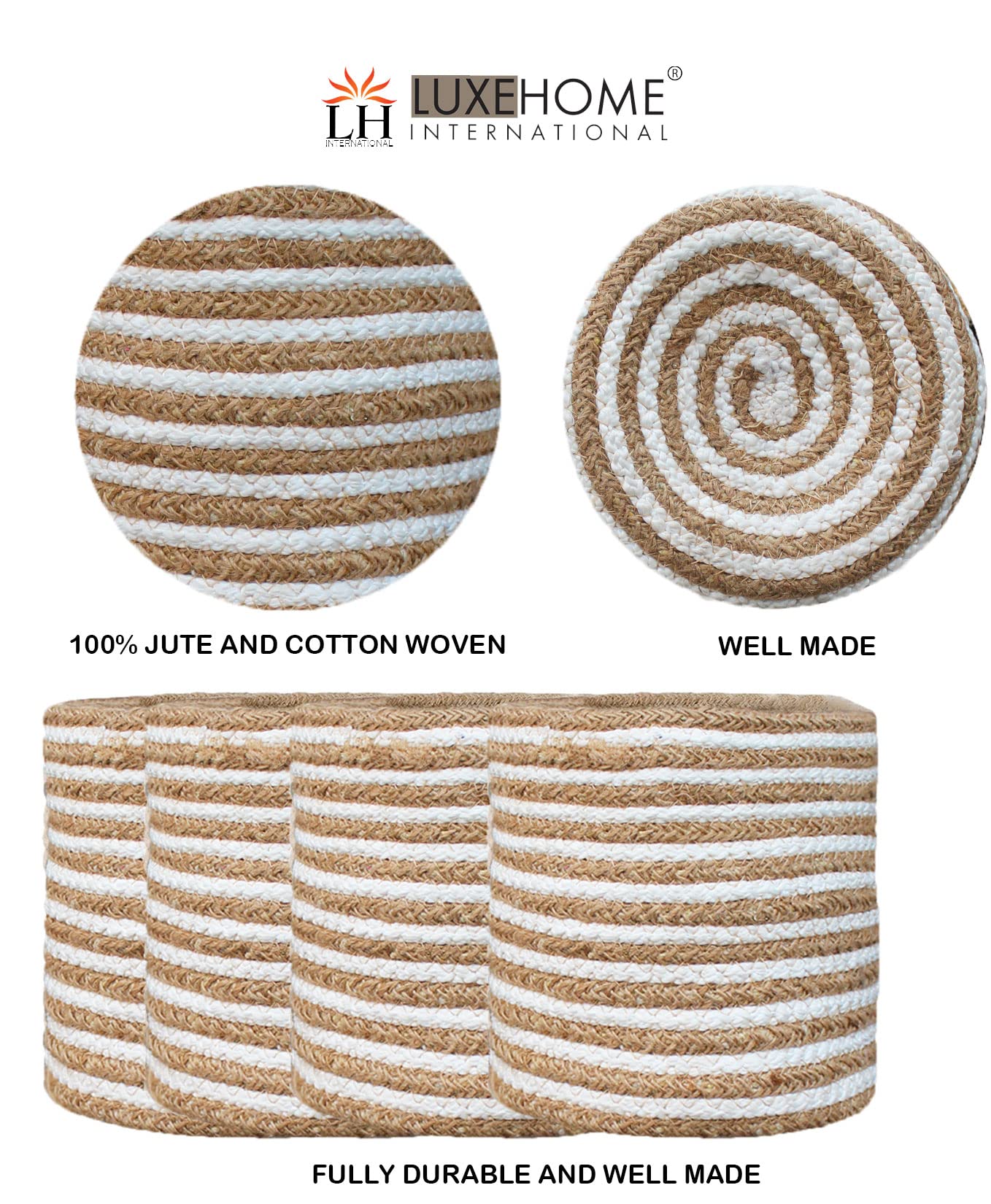 Jute Planter Pots Basket Set of 2 (Netural Color, 6"x6")