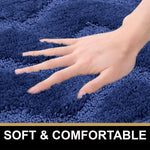 Scotland Waves Bathmat Pack Of 2(38x58 cm , Navy)