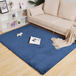 Rabbit Fur Super Soft Carpet (Blue, 4x6 Feet)