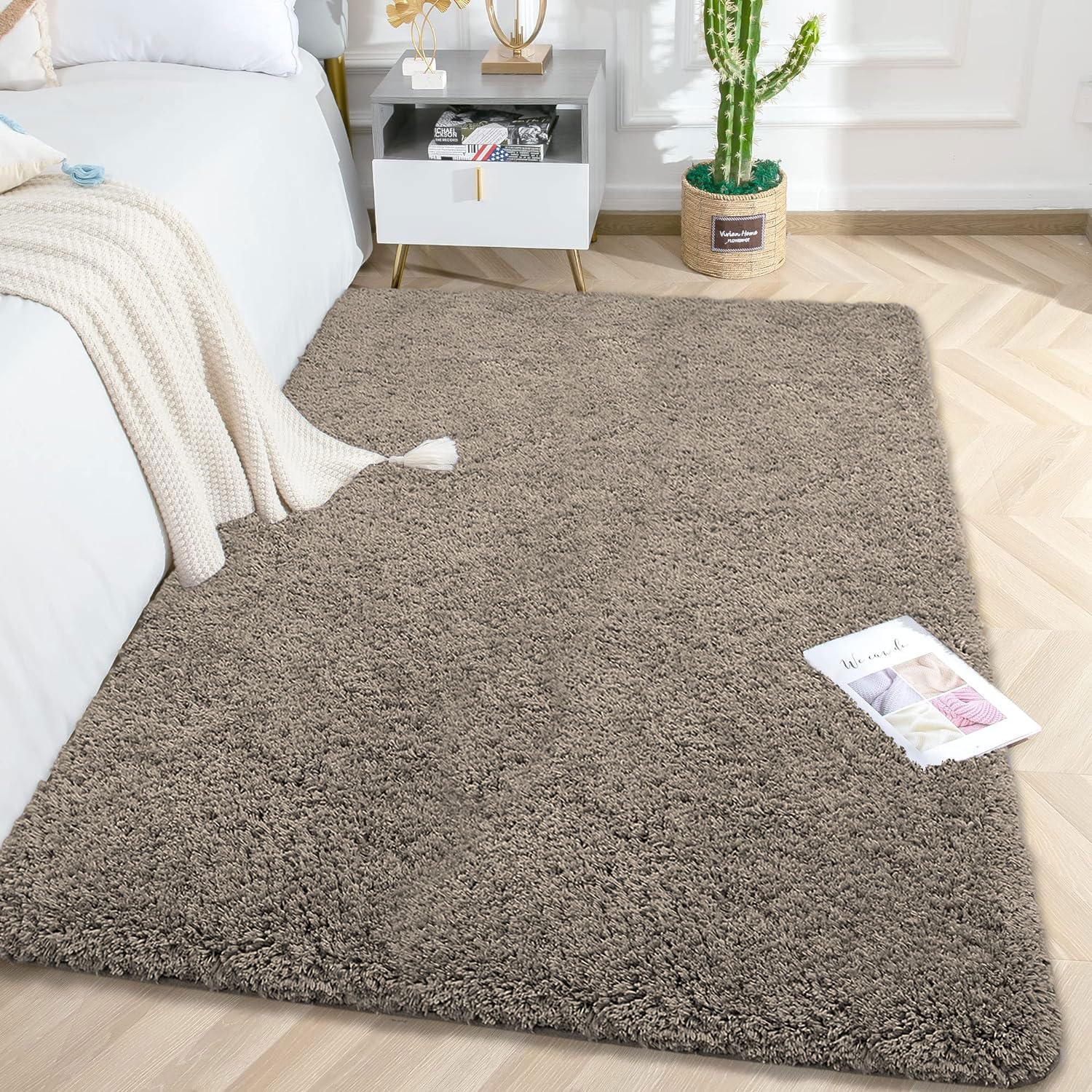 Vegas Carpet For Bedroom,Livingroom (Taupe,4X6 Feet)