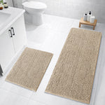 Chenille Super Absorbent Bath Mats  Pack of 2 (40x60cm 60x120cm Beige)