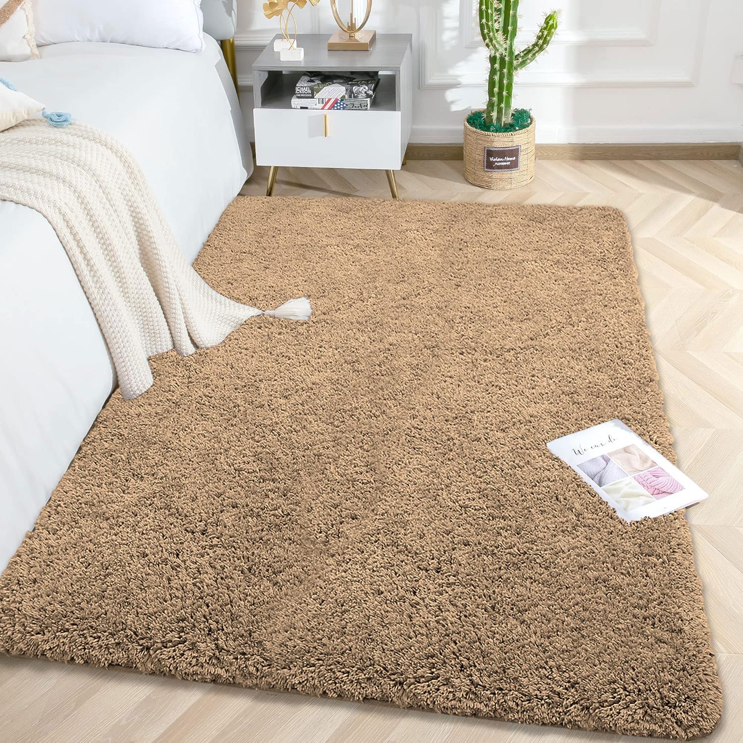Vegas Carpet For Bedroom,Livingroom (Gold,4X6 Feet)