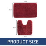 Newman Polyester Contour Bath Mat Set of 2 (Maroon 45x75 cm & 40x45)