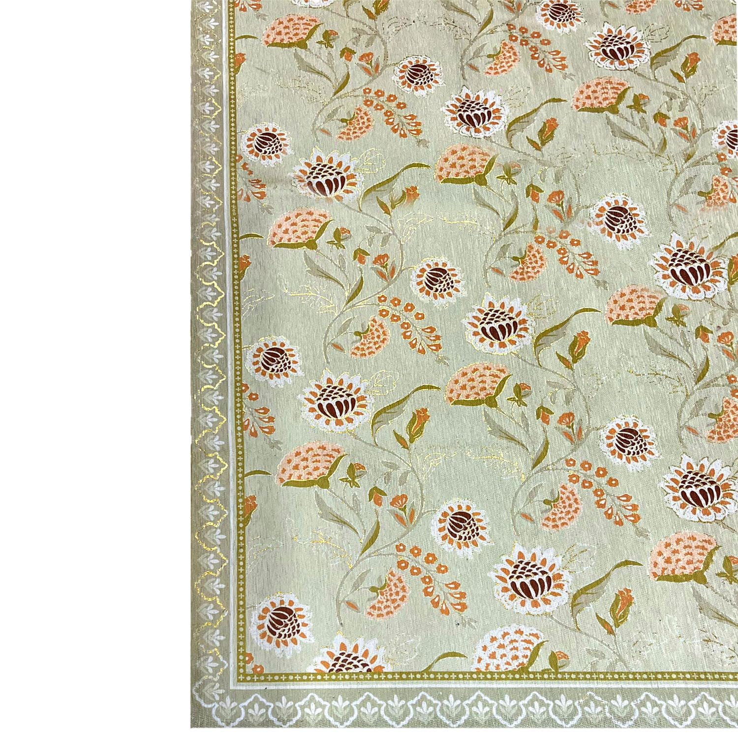 Polyester Floral Mist Carpet for Bedroom (4x6 Feet, Multicolor)