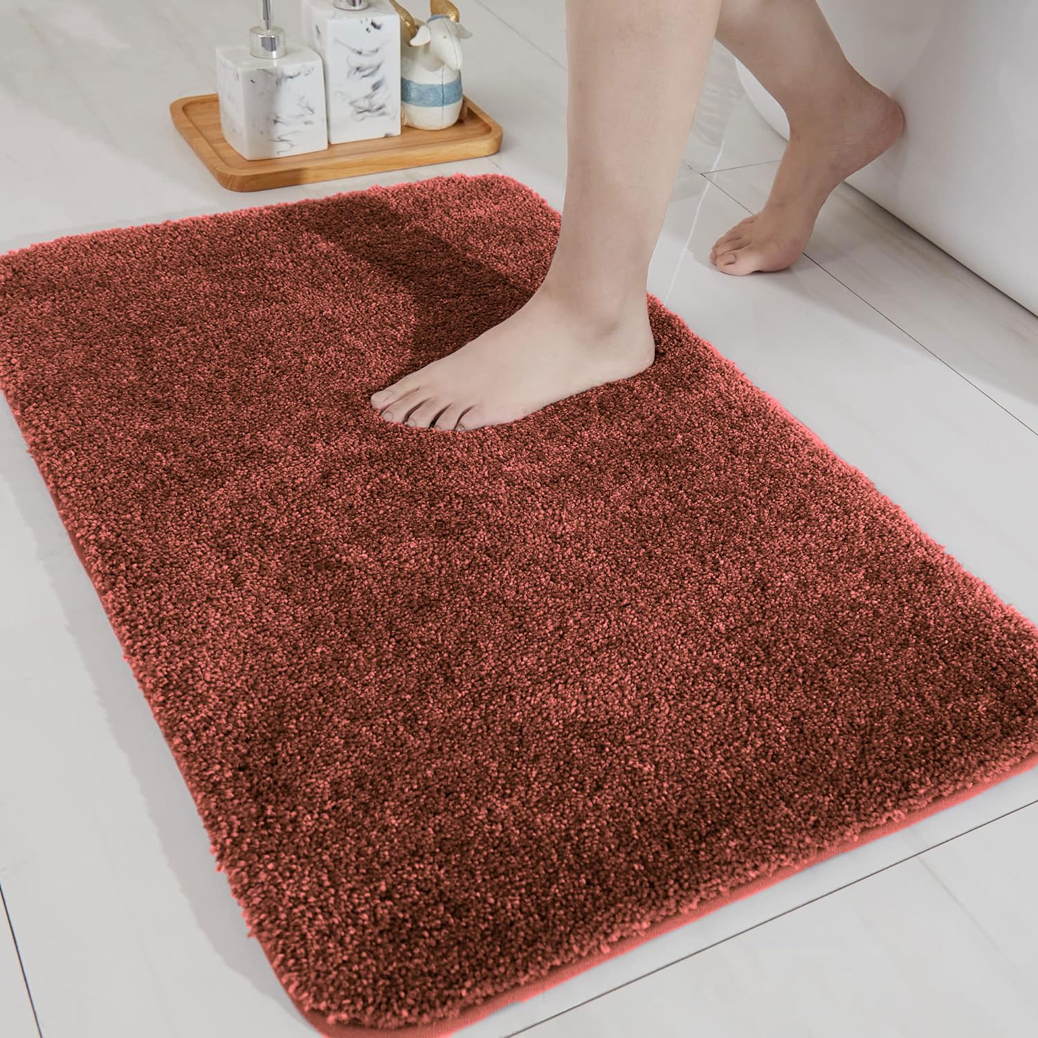 Newman Microfibre Bath Mat  (40x60 cm, Rust)