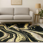 Polyester Cosmic Swirl Carpet for Bedroom (4x6 Feet, Multicolor)