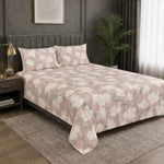 Double Bedsheet with 2 Pillow Covers 220 TC 100% Cotton Feel (King Size Dusty Rose  90x100 inch )