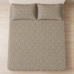 King Size Double Bedsheet with 2 Pillow Covers Premium Geometric Maze Printed 108x108inch