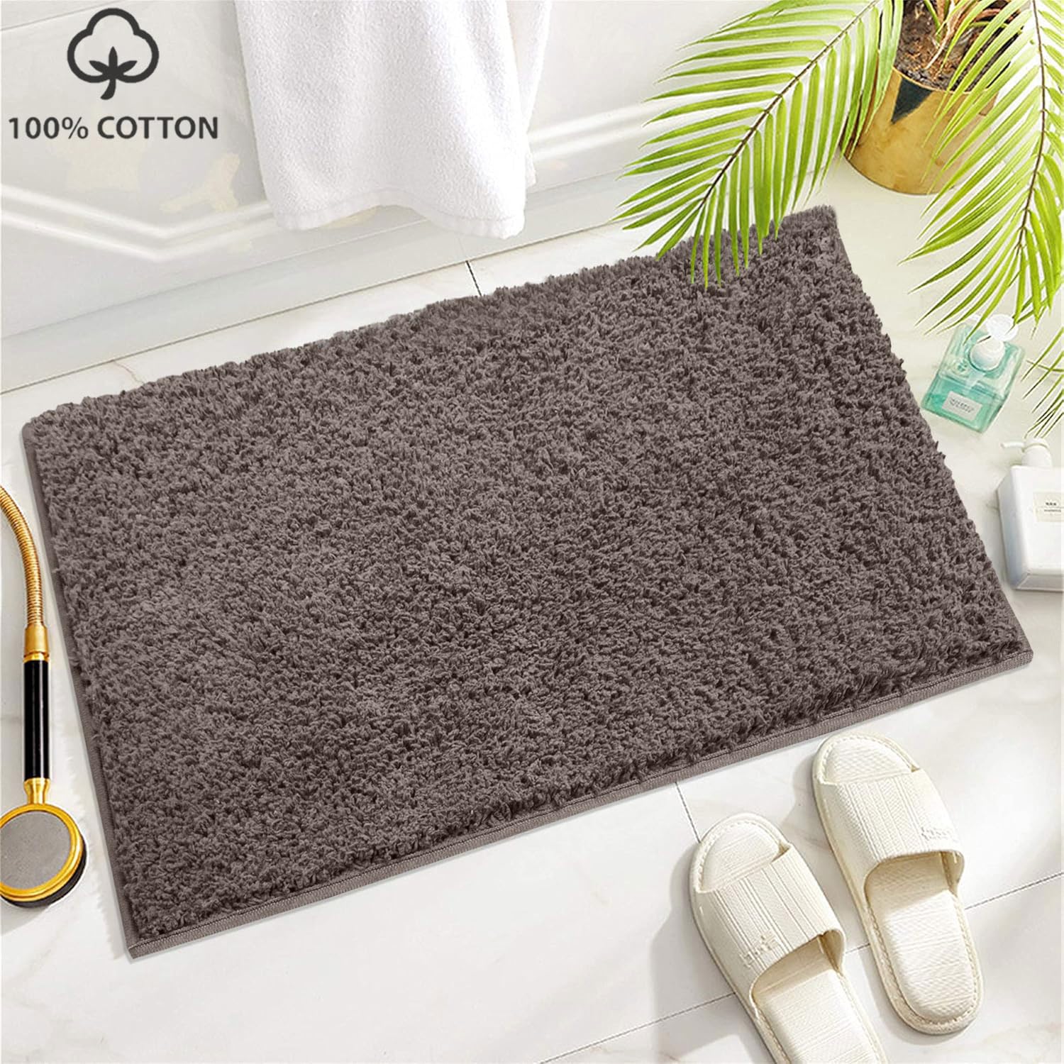 Colosseum Bath Mat 100% Cotton (40x60 cm,Coffee)