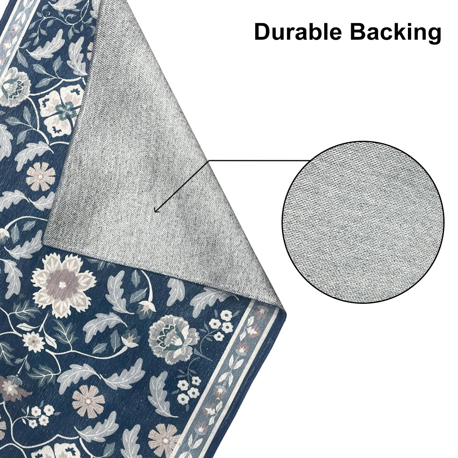 Polyester Printed Handmade Carpet Floral Border (3X5 Feet Multicolour)