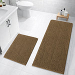 Chenille Super Absorbent Bath Mats  Pack of 2 (40x60cm 60x120cm Chocolate)