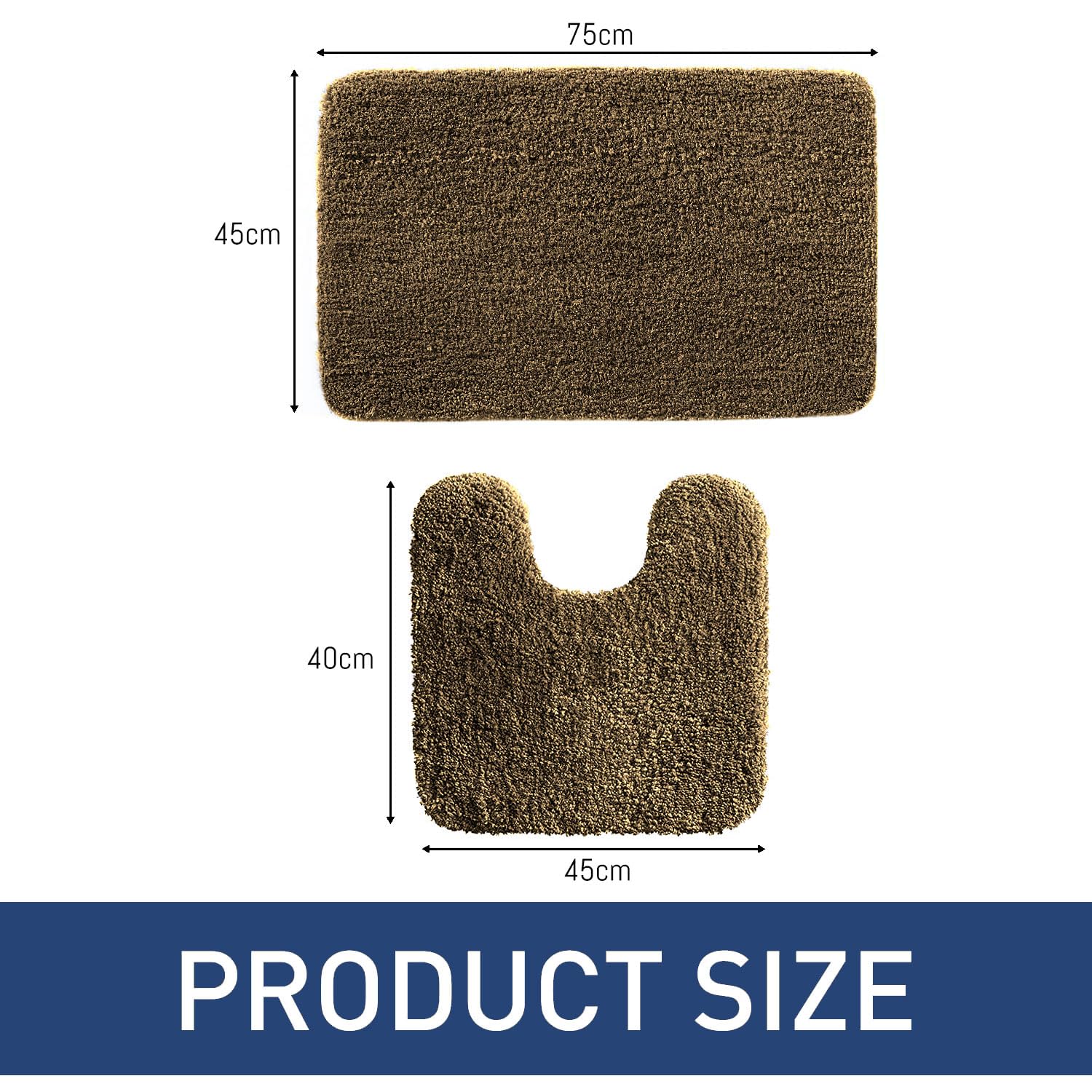 Newman Polyester Contour Bath Mat Set of 2 (Coffee 45x75 cm & 40x45)
