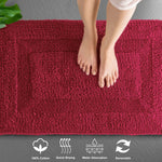 Paris Bath Mat Cotton Super Soft (Maroon, 40 Cm x 60 Cm)