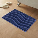 Bath Mat Classic Waves Microfiber 2200 GSM (40x60 cm, Blue)