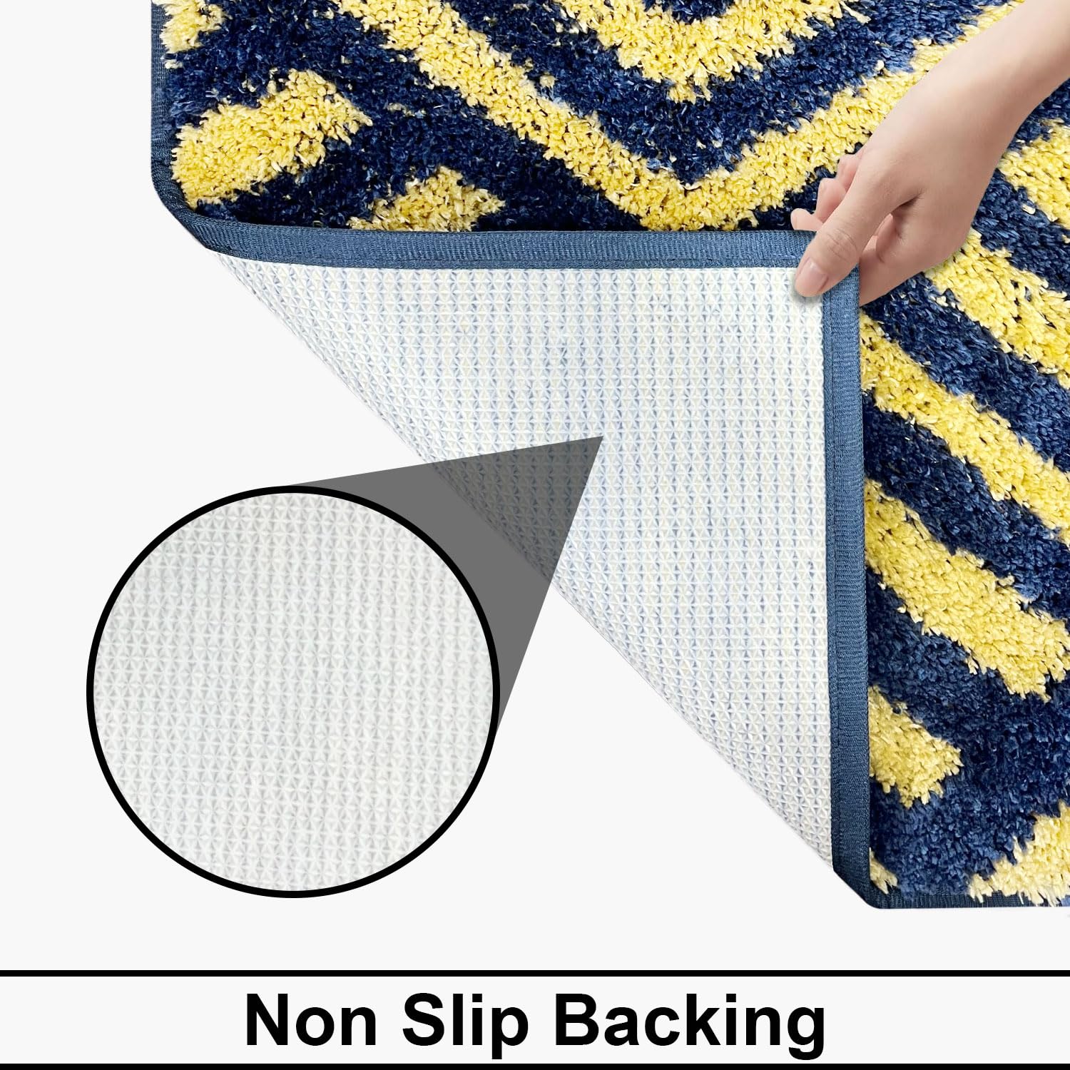 Kyoto Maze Bath Mat Bathroom (40x60 cm, Navy)
