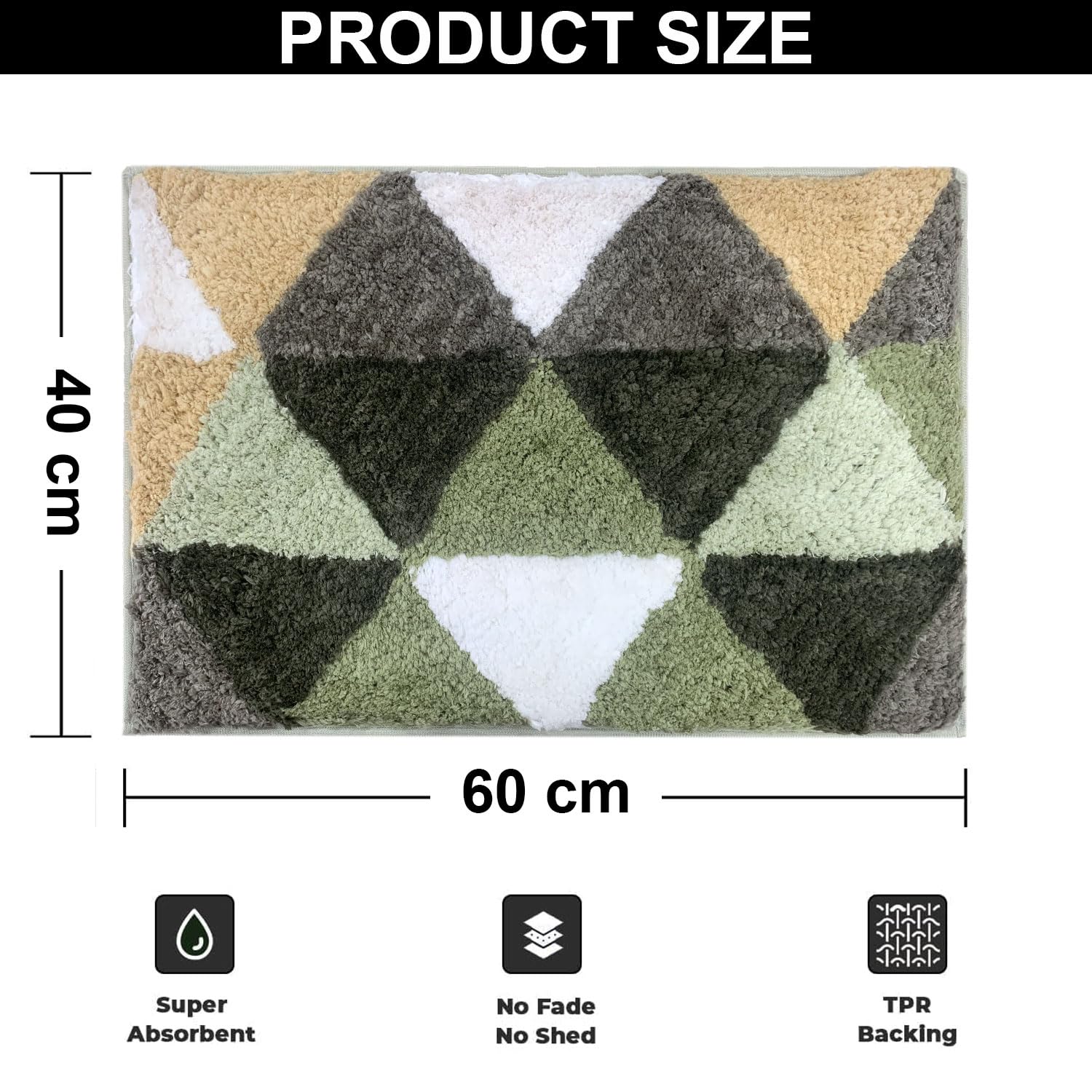 Canada Bath Mat Triangle (40x60 cm, Green)
