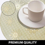 Round Table Placemats for Dining Table Set Of 2 (Gold)