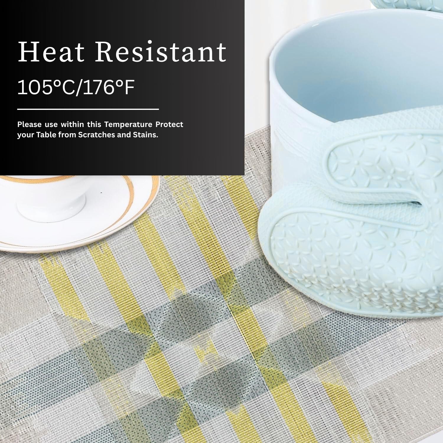 Zigzag Design Placemat for Dining Table Set of 6(30x45 CM White)