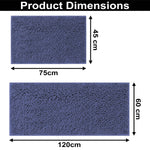 Chenille Microfiber Bath Mats Pack of 2 (45x75cm 60x120cm Navy)