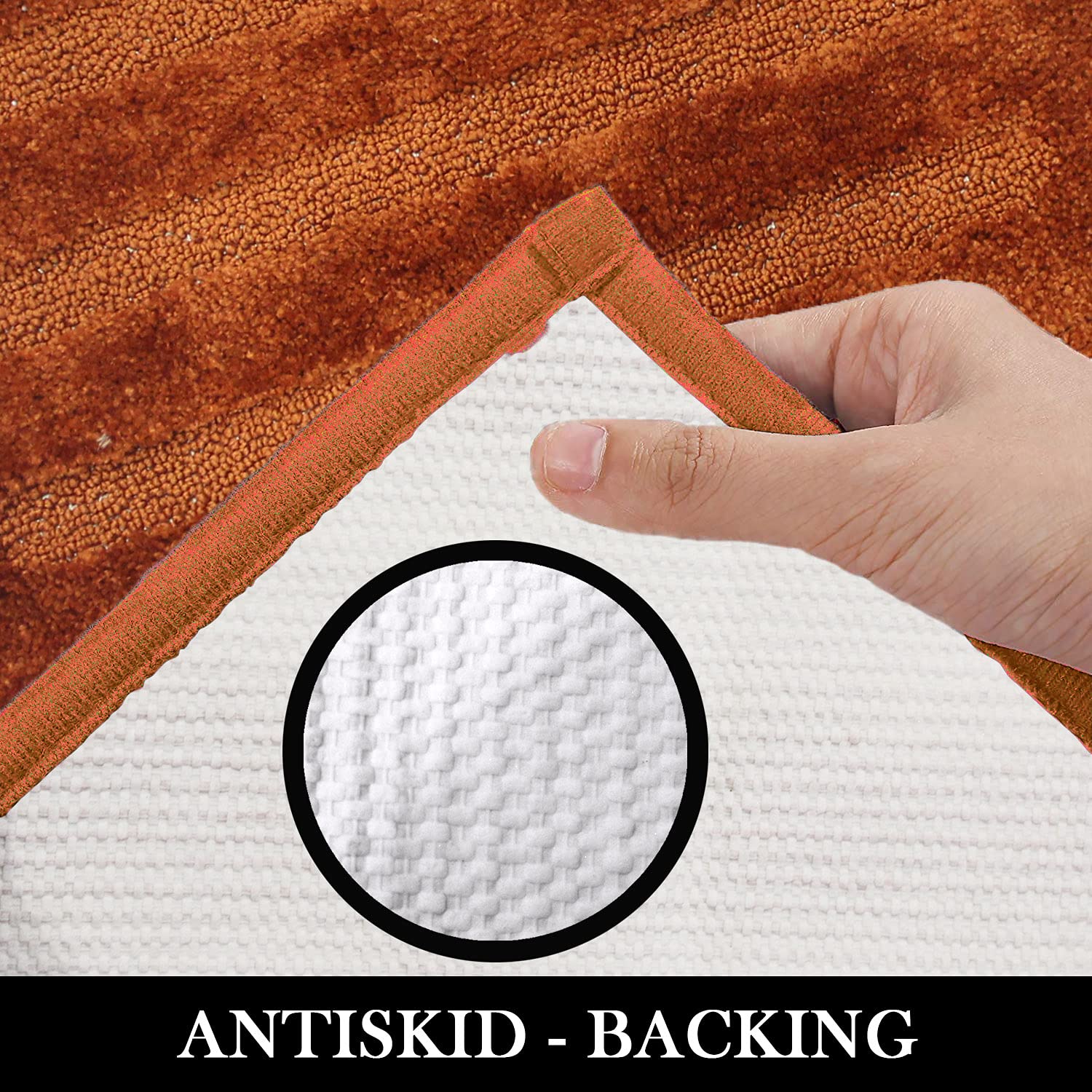 Bathmat 2500 GSM Microfiber Anti Skid (Rust, 45cm x 75cm)