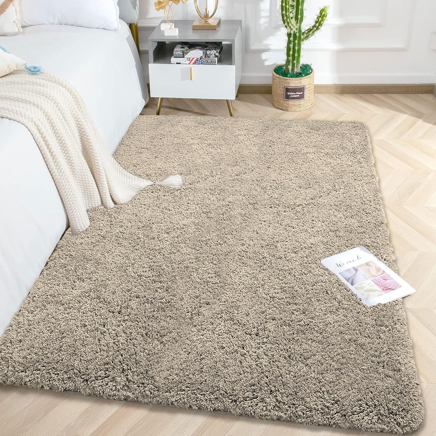 Vegas Carpet For Bedroom,Livingroom (Beige,4X6 Feet)