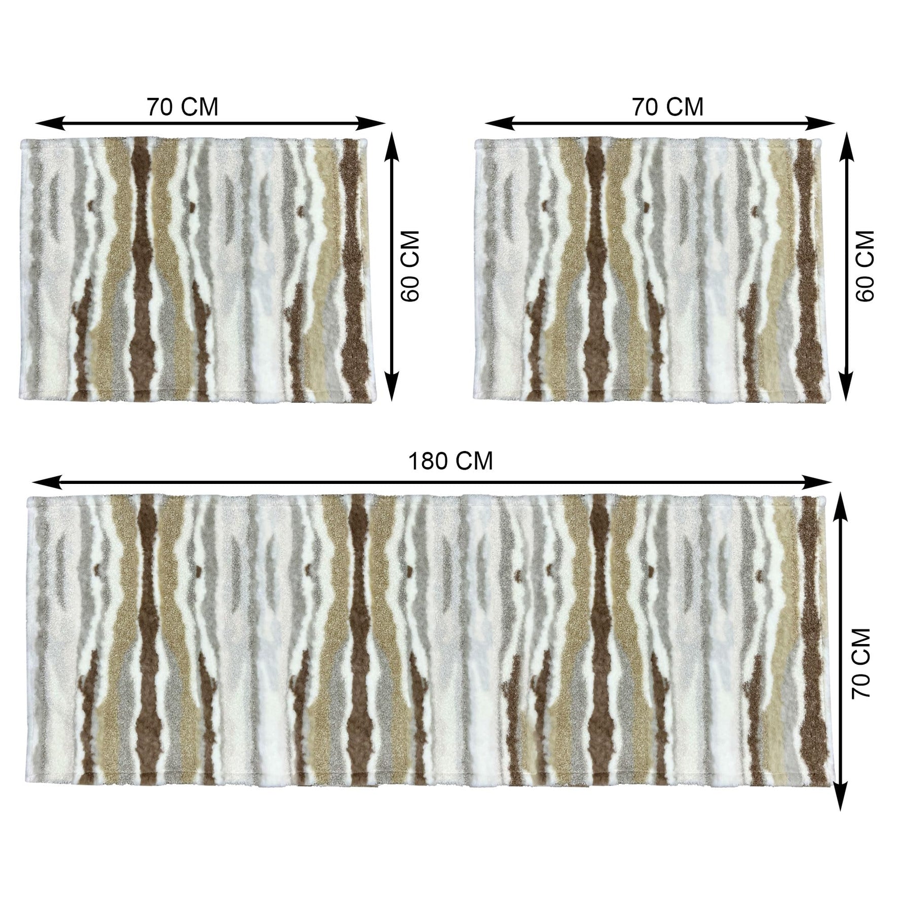 Sofa Cover for 5 Seater Tiger Print Plush Polyester ( 70x180 cm & 60x70 cm , Brown )