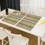 Stripe Design Placemat for Dining Table Set of 4(30x45 CM Brown)
