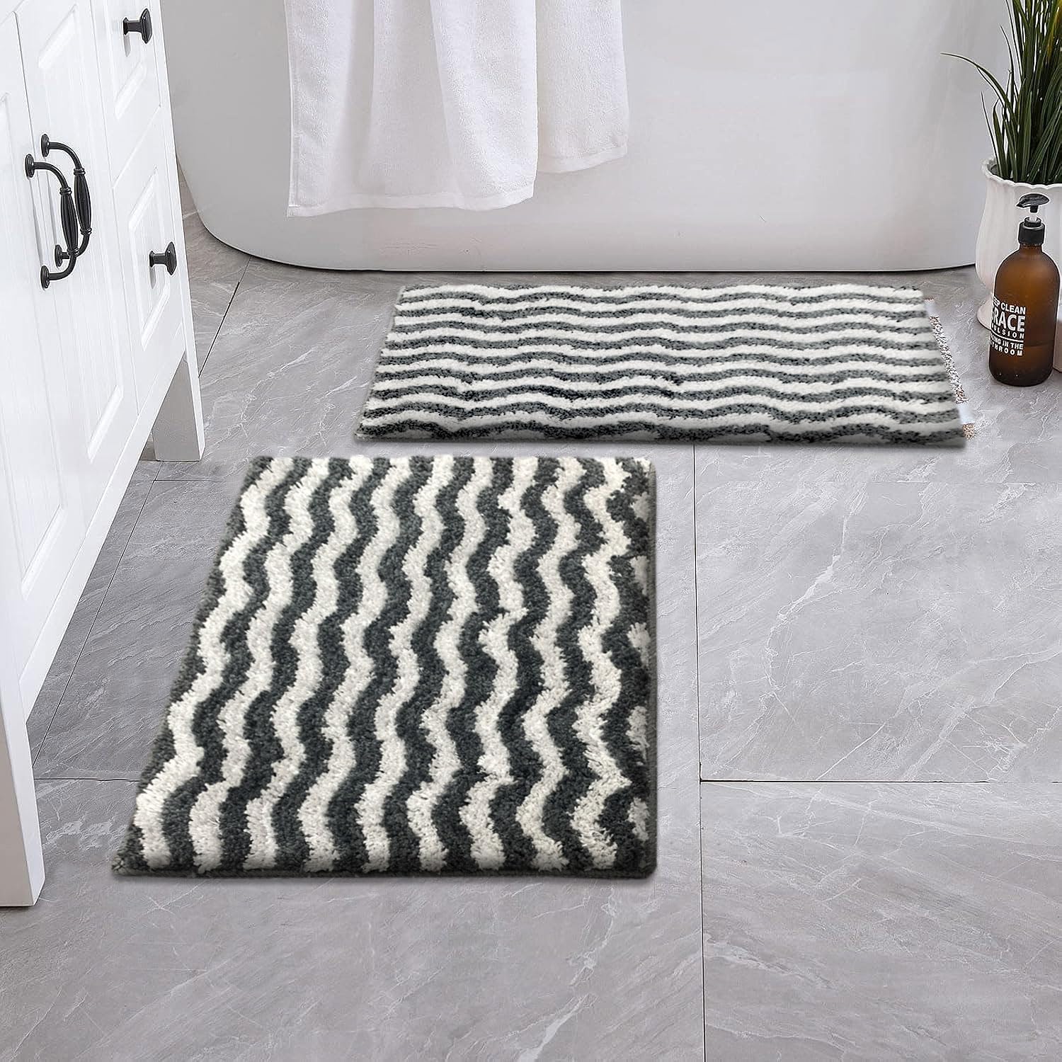 Berlin Bath Mat Super Sof Mat Pack of 2(38x58 cm ,Slate)