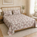 King Size Double Bedsheet with 2 Pillow Covers Premium Hydrangea Bloom Printed  90x100 inch
