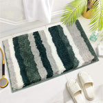Italia Striped Bath Mat Super Soft (Hunter Green, 45x75 cm)