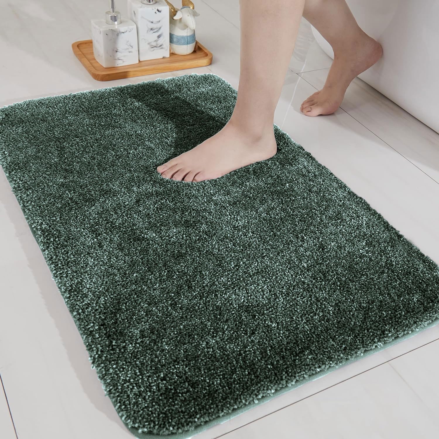 Microfiber Bathmat 2500 Gsm (Hunter Green,40Cm X 60Cm)
