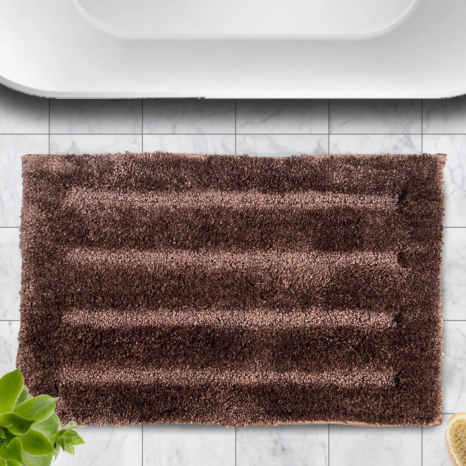 Bathmat 2500 GSM Microfiber Pack of 2 (Coffee, 40cm x 60cm)
