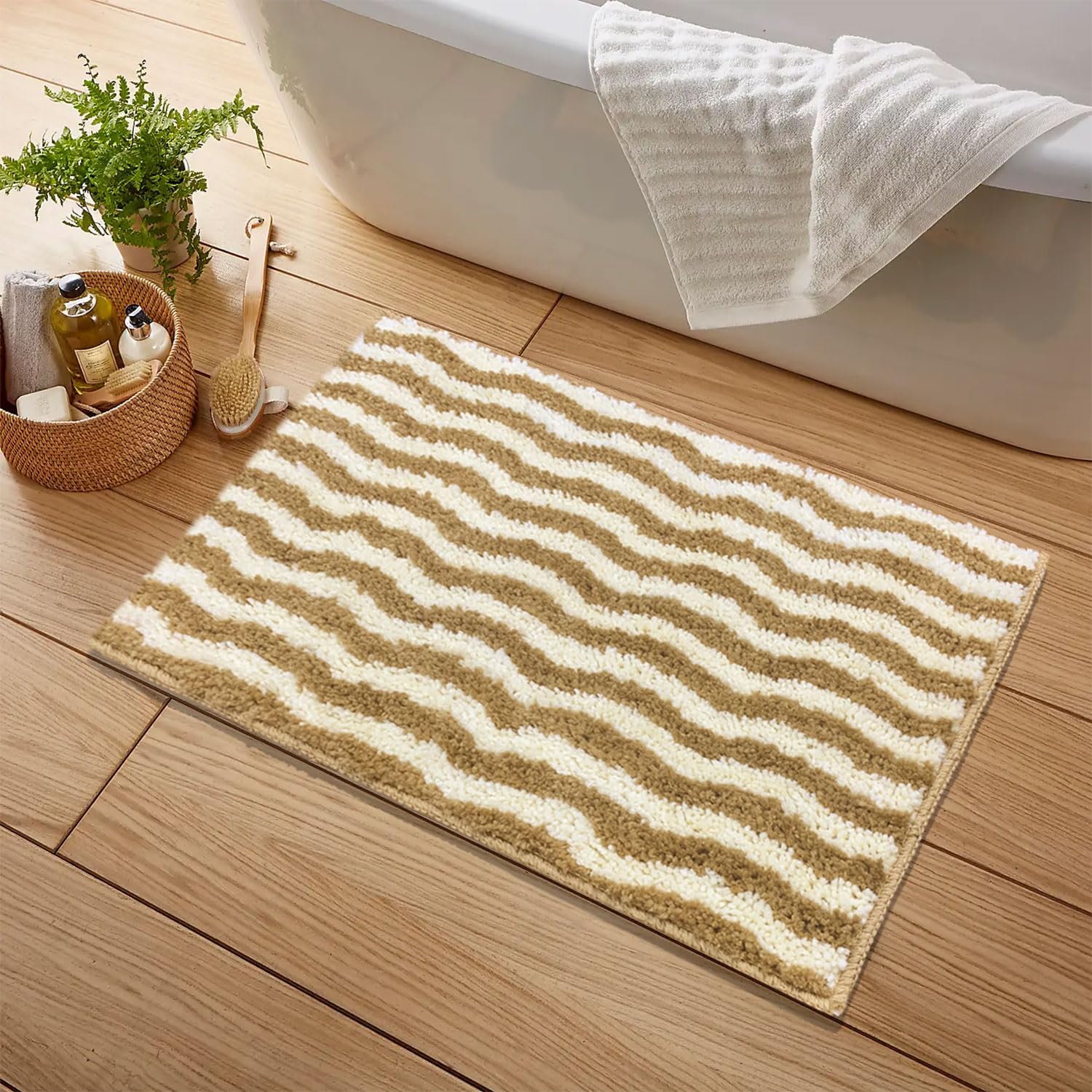 Berlin Bath Mat Bathroom Mat( 38x58 cm, Tabacco)