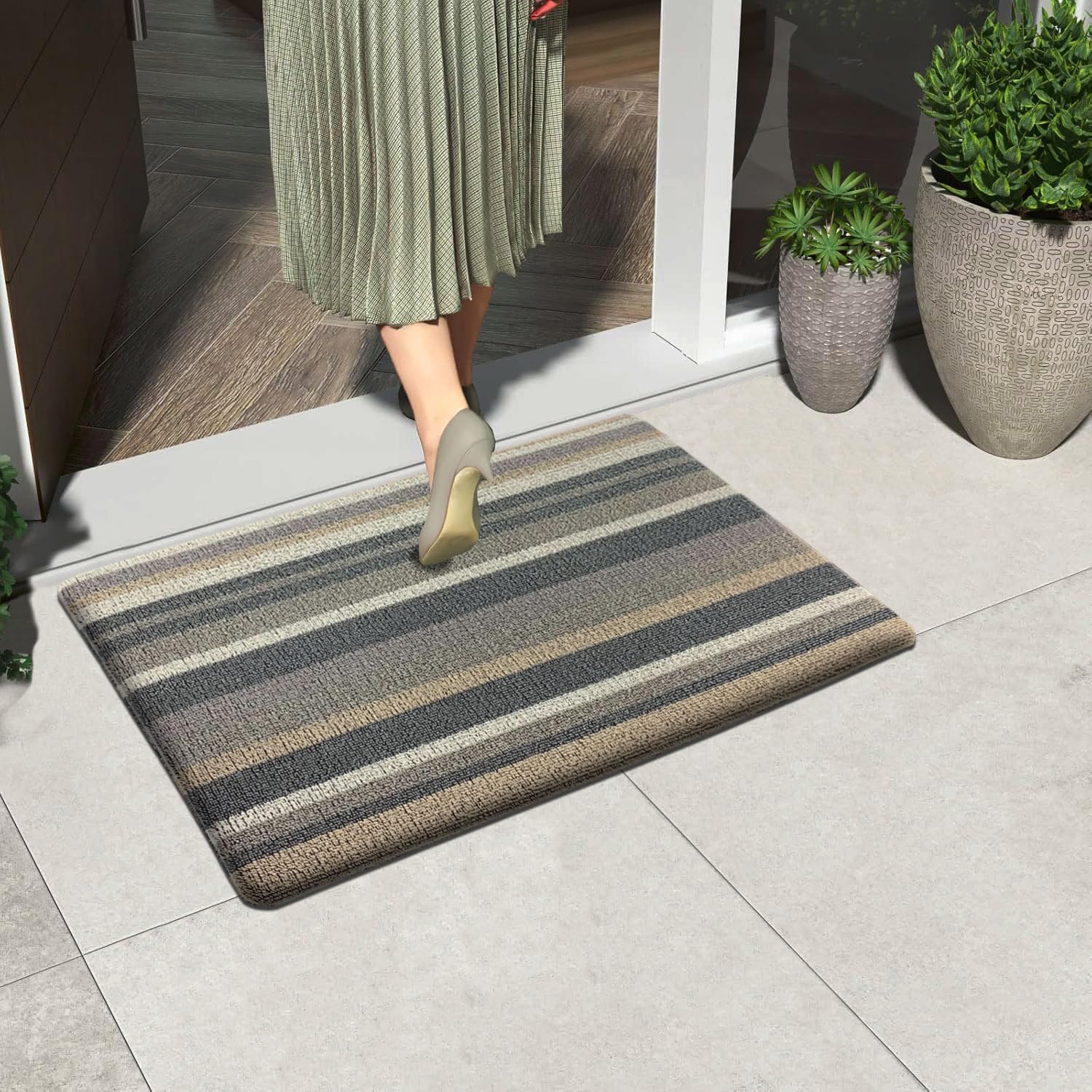 Cuba PVC Door Mats Anti Fatigue - Stripe Yellow (40x60 cm)