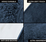 Newman Microfiber Shaggy Carpet for Living Room - 3x5 Ft, Navy Blue