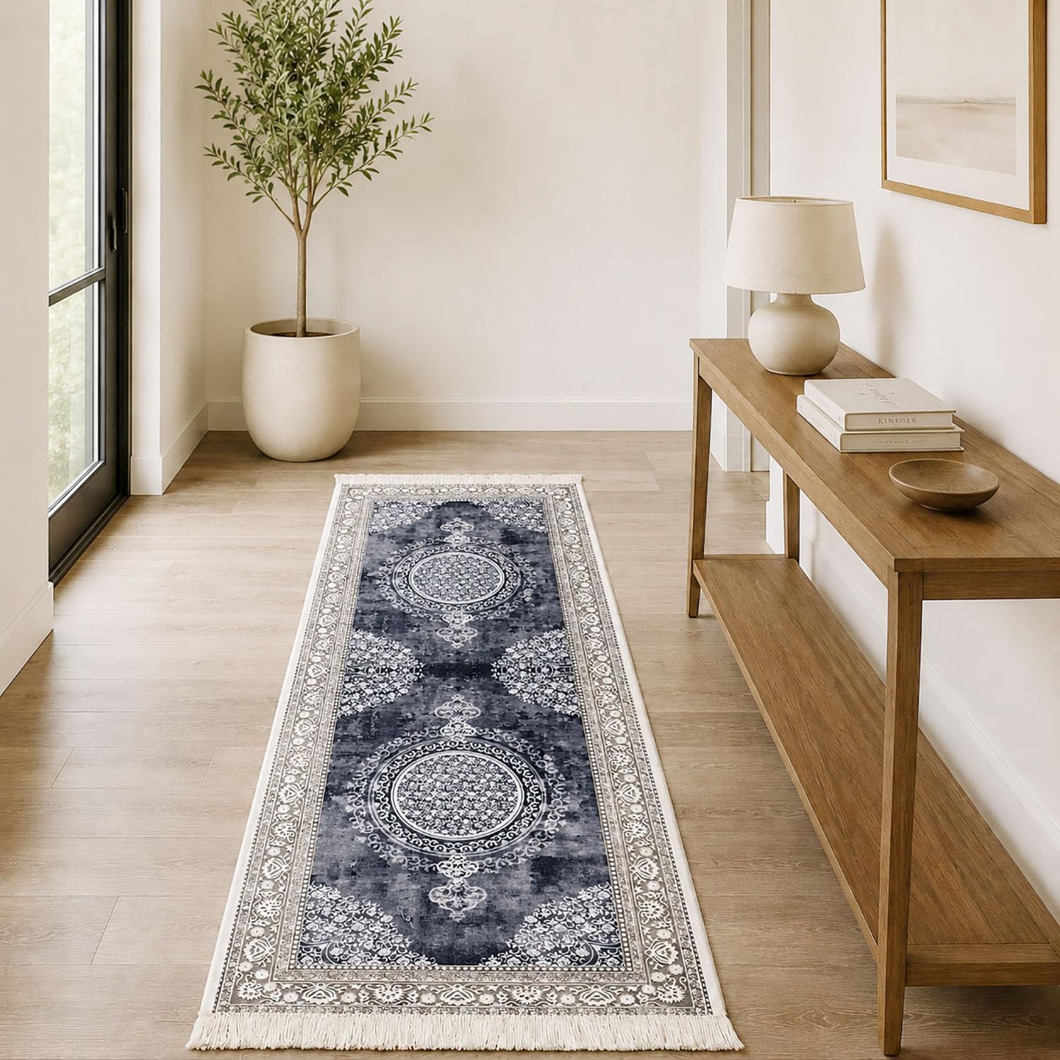 Polyester Floor Runner  Monochrome Pattern Multi Color 150x56cm