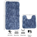 Hawaii Contour Rugs for Bathroom Set of 2(Charcoal, 60 x 90 Cm)
