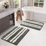 Florida Bath Mat 2200 GSM Pack of 2 (38x58 cm ,Grey)