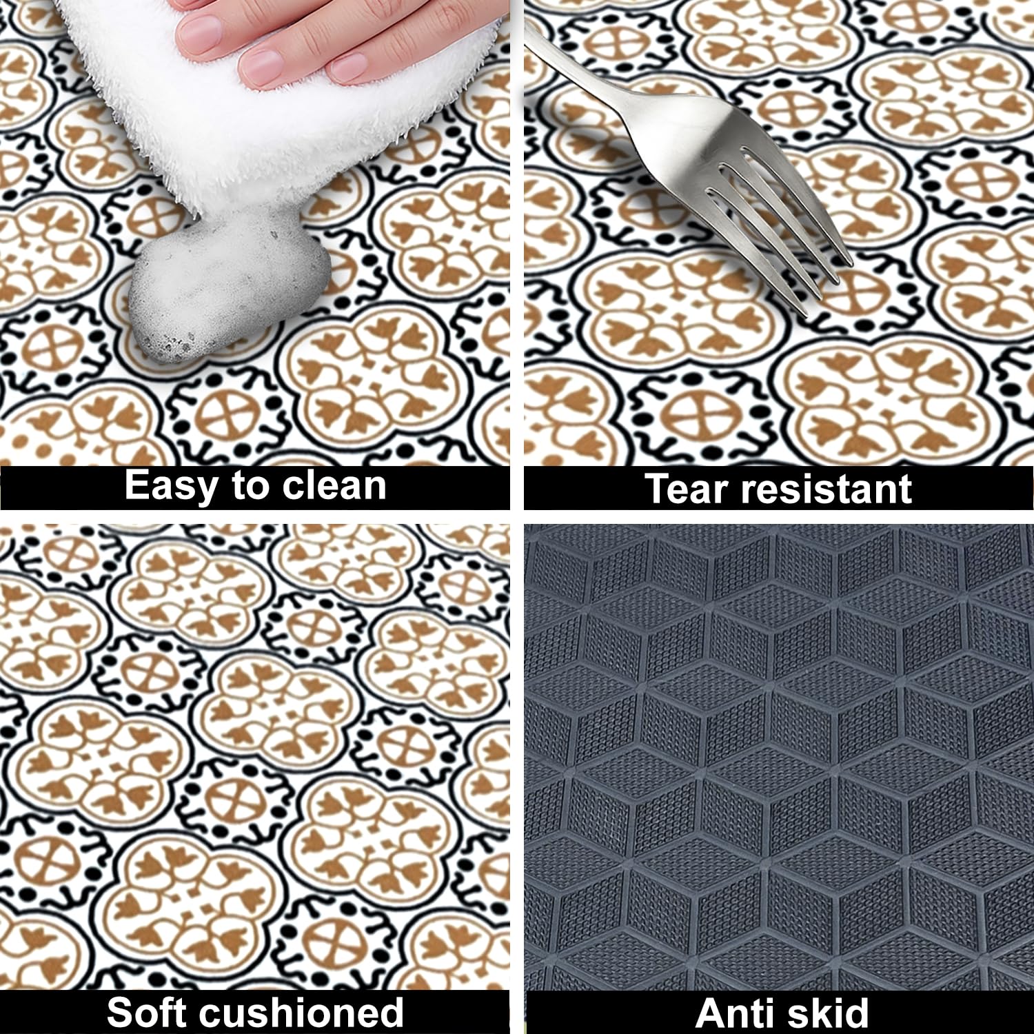 Rubber Doormat Anti Slip (Retro Design ,35x58 cm)