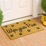 Coir Doormat for Home Entrance (Wipe Your Paws Print Design,71x45 cm)