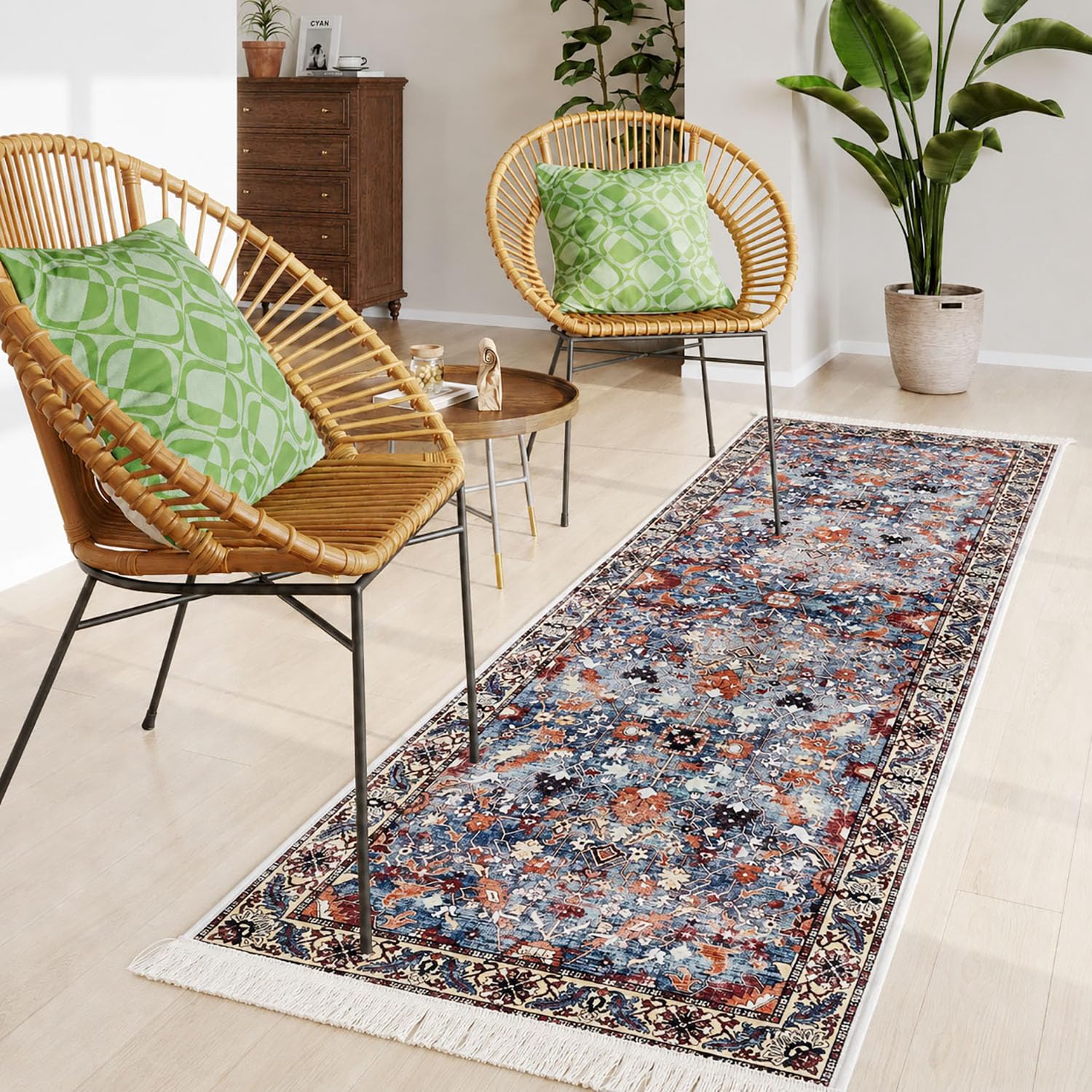 Polyester Floor Runner Velora Pattern Multi Color 150x56cm