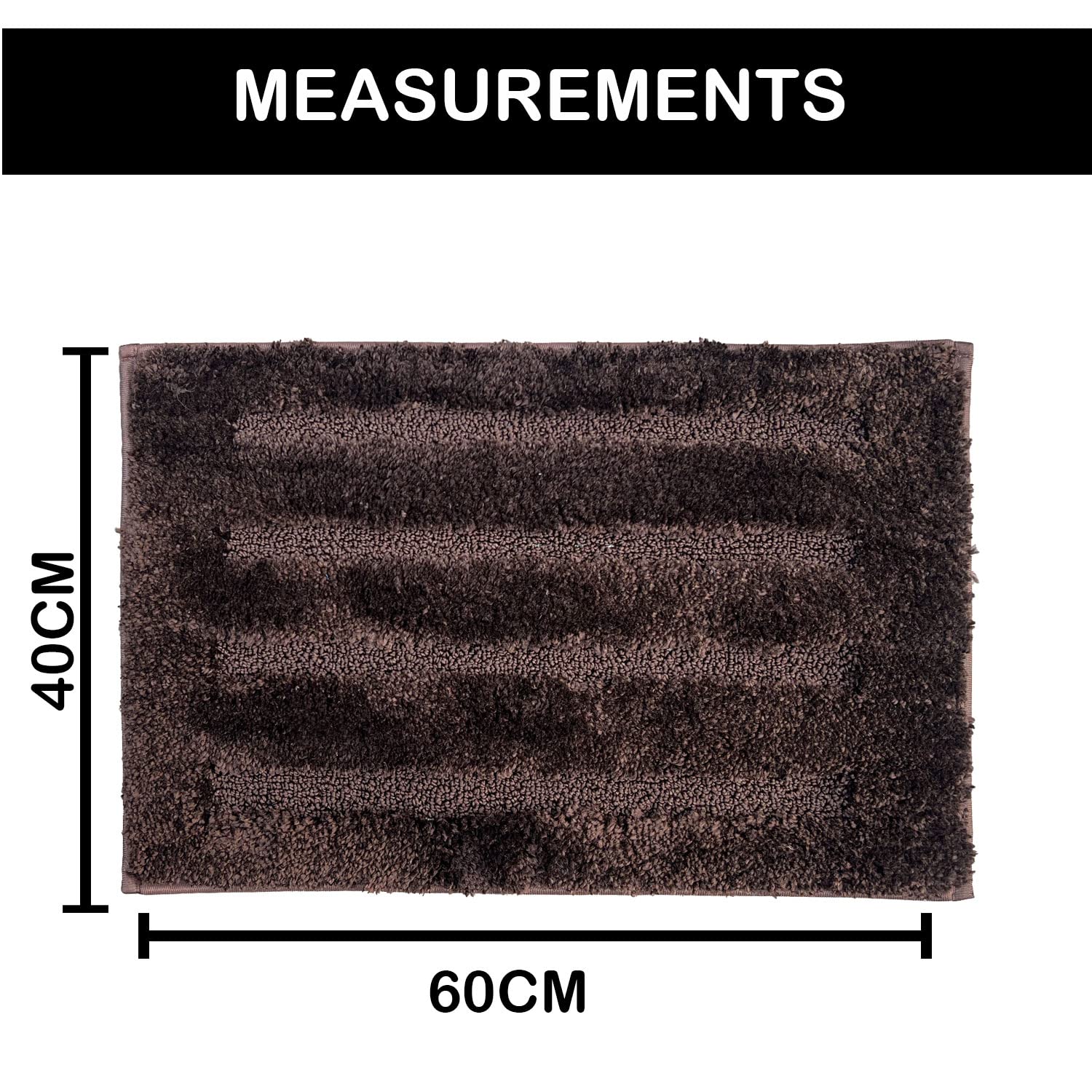 Bathmat 2500 GSM Microfiber Pack of 2 (40cm x 60cm, Chocolate)